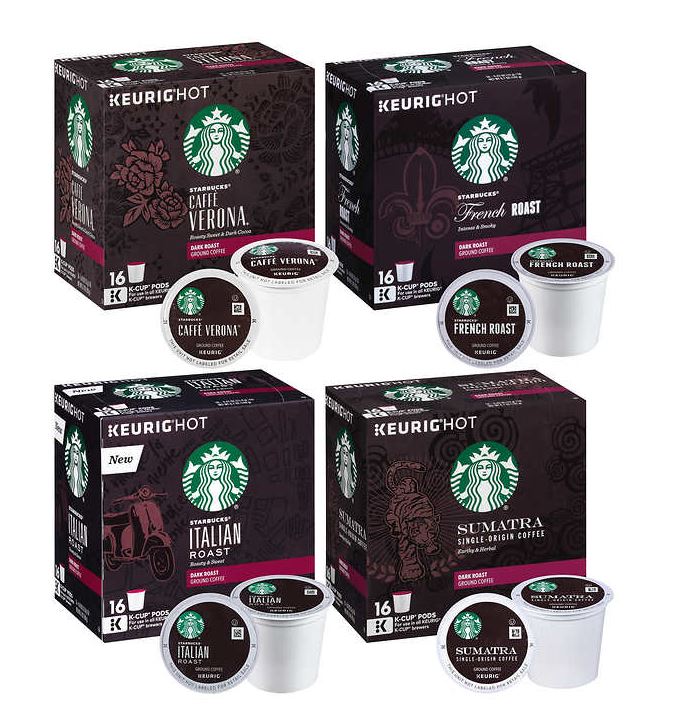 スターバックス ダークロースト　ミックスセット　(16×4箱)　キューリグ kカップ K-CUP　Starbucks Dark Roast Variety Pack