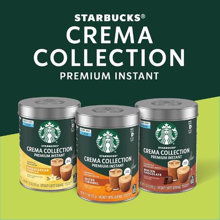 スターバックス プレミアム インスタント コーヒー【選べる3個セット】クリーミーな泡立ち　 1缶 約14杯分　100％アラビカ豆　Starbucks Crema Collection Premium Flavored Instant Coffee