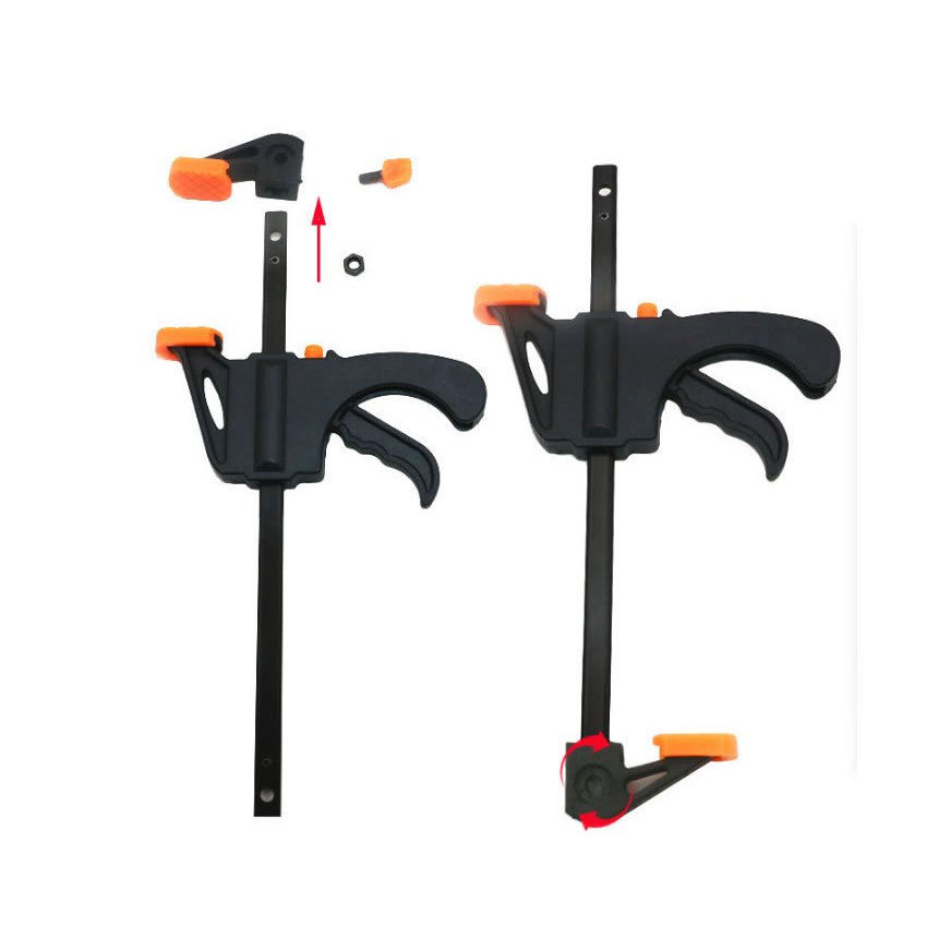 【スーパーSALE 10％OFF】 クランプ Fクランプ ラチェットバークランプ クイックバークランプ 150mm 最大締付力約70kg F型 木工 接着 固定用 DIY工具 1台2役 2個セット　2-REBAFKUのサムネイル