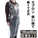 【ポイント5倍 2/4 20:00‐2/11 01:59】 【50枚セット】エプロン 使い捨て 100cmx60cm バーベキュー ビニールエプロン 介護用 食事用 掃除用 結ぶタイプ 防水 透明 送料無料