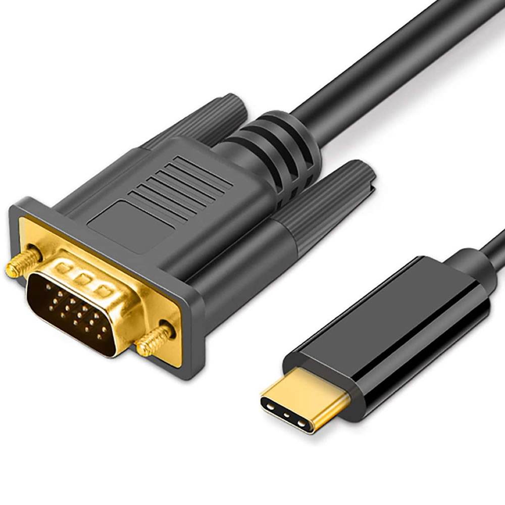 【送料無料】 TypeC VGA 変換ケーブル VGAオス タイプC USB-C 接続 1.8m 変換アダプタ不要 画面共有 2画面 ディスプレイ モニター プロジェクター Macbook MacbookPro galaxy Galaxy ギャラクシー YouTube Netflix ビデオ