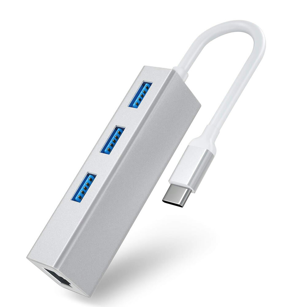 USB C ハブ 3ポート バスパワー Type C ハブ USB C 有線LANポート アダプタ USB3.0 高速 HUBSAN