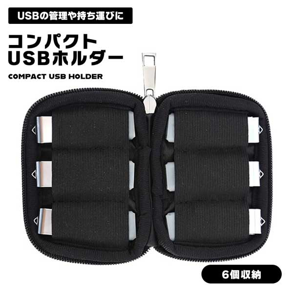 【6個収納】 コンパクト USBメモリ US