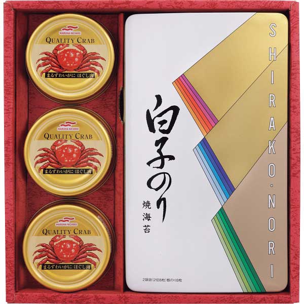 【2025 お歳暮】 白子のり のり・かに缶詰合せ