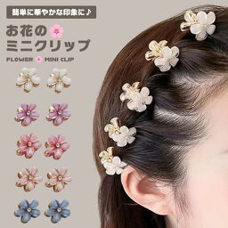 ヘアクリップ ミニ ミニクリップ 花 髪飾り アクセント 10個組 クリップ 可愛い お洒落 華やか 髪留め 大人 前髪 バンスクリップ 小さめ ヘアアレンジ ヘアアクセサリー 送料無料