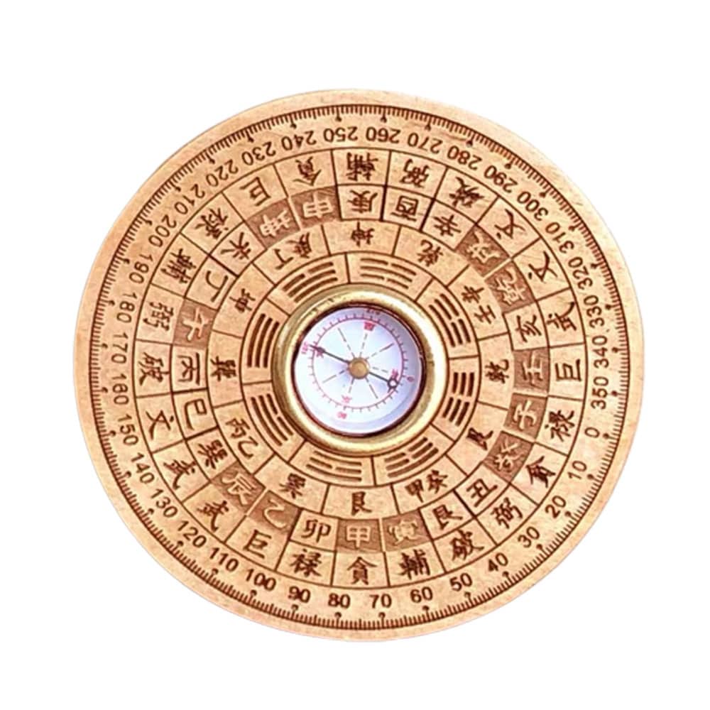 方位磁針 コンパス 木製 干支 方位 飾り 羅盤 方位磁石 風水 グッズ 工芸品 コンパクト シンプ ...
