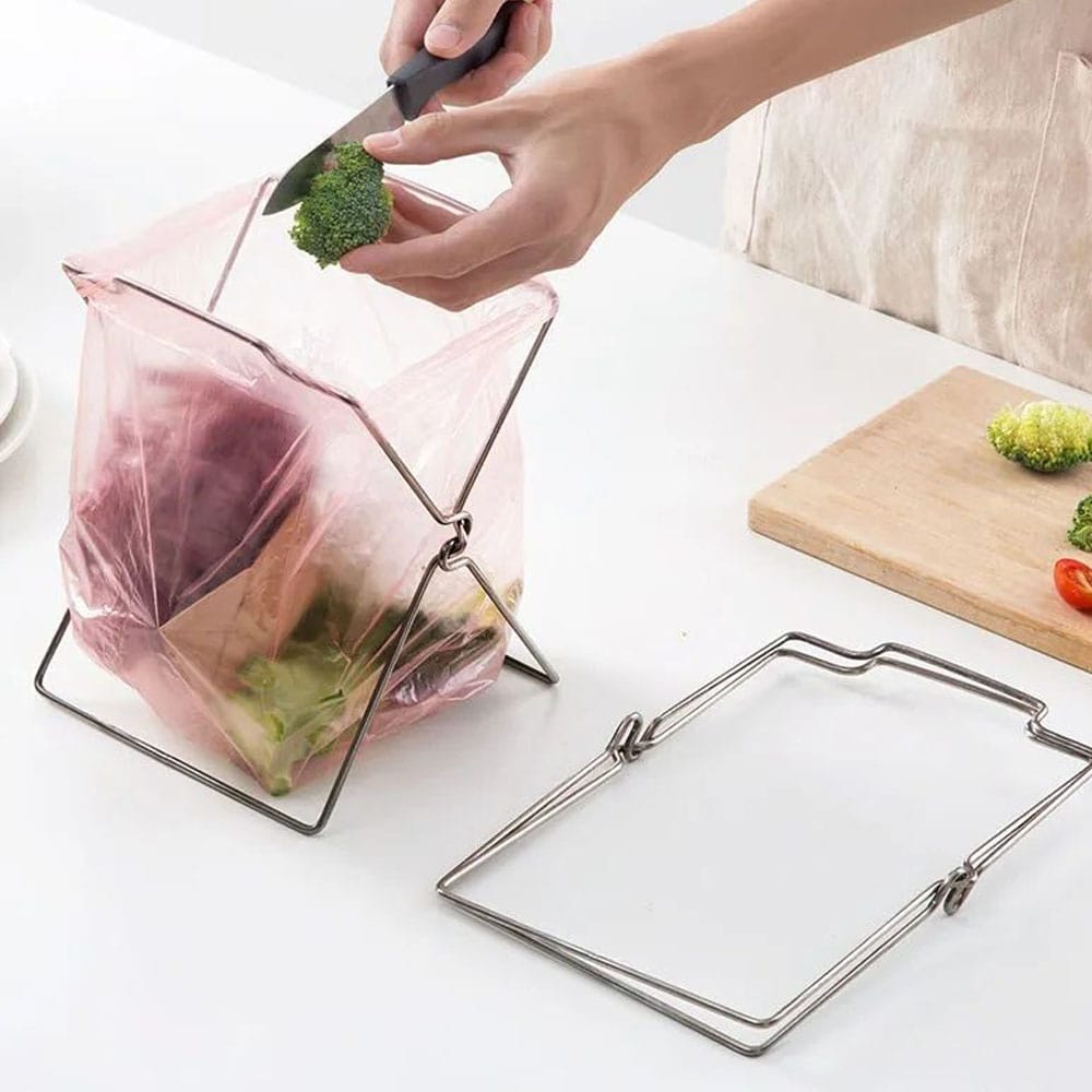 卓上 キッチン ごみ袋 スタンド ステンレス 折りたたみ ふきん タオル 掛け 送料無料