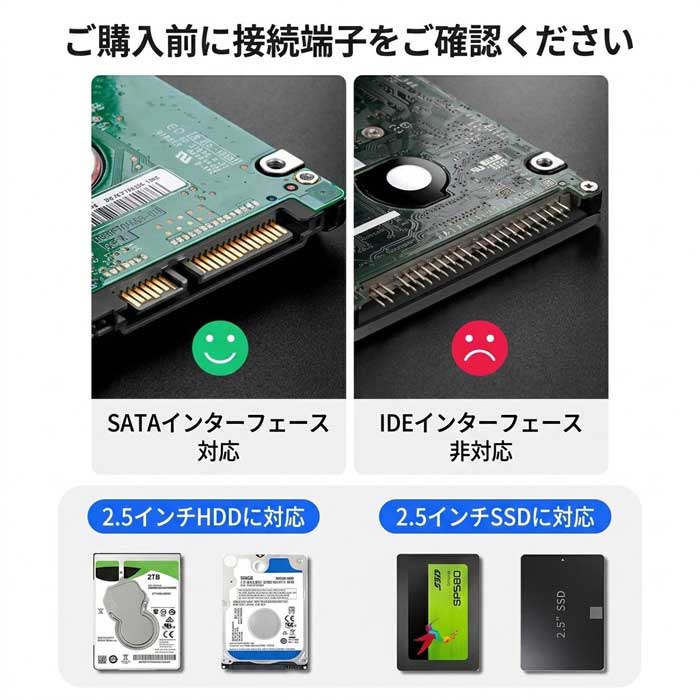 【工具不要で3秒装着】 SSD ケース クリア 2.5インチ 外付け HDD USB3.0 外付けケース 透明 SATA 高速データ転送 ドライブケース ポータブル 送料無料 - Image 3