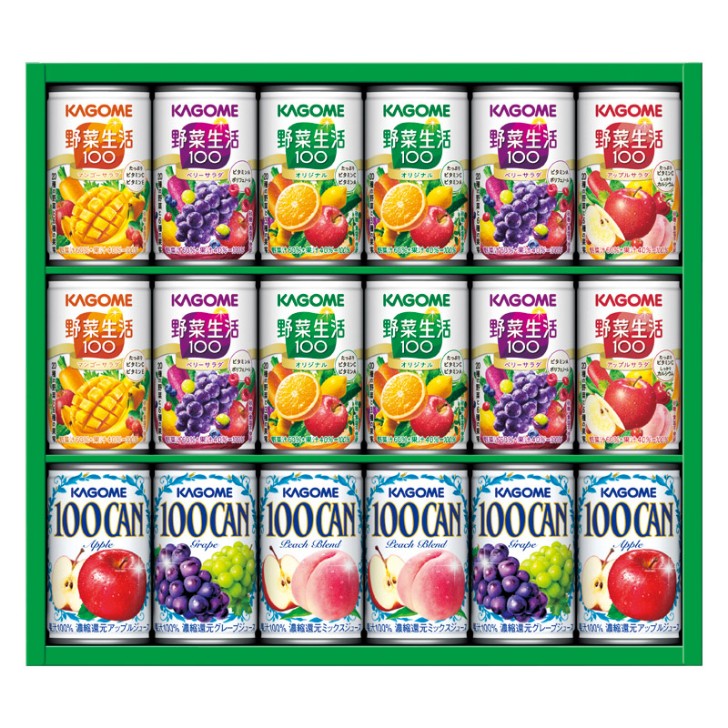 楽天LAVETT【 厳選 ギフト 送料無料 】 カゴメ フルーツ+野菜飲料ギフト 野菜生活100 オリジナル ベリーサラダ マンゴーサラダ アップルサラダ 100CAN ピーチブレンド アップル グレープ フルーツ 野菜 飲料 ジュース 詰め合わせ ギフト