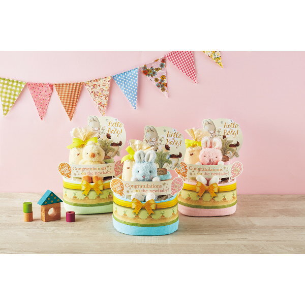 【 人気 お中元 送料無料 】 バニーズバイザベイ おむつケーキ2段 おむつケーキ ギフトセット ベビー 出産祝い 男の子 女の子 誕生日 お祝い 子供 かわいい 男 女 赤ちゃん ベビー用品 おしゃれ ベビーギフト セット 内祝い バースデー プレゼント ブルー