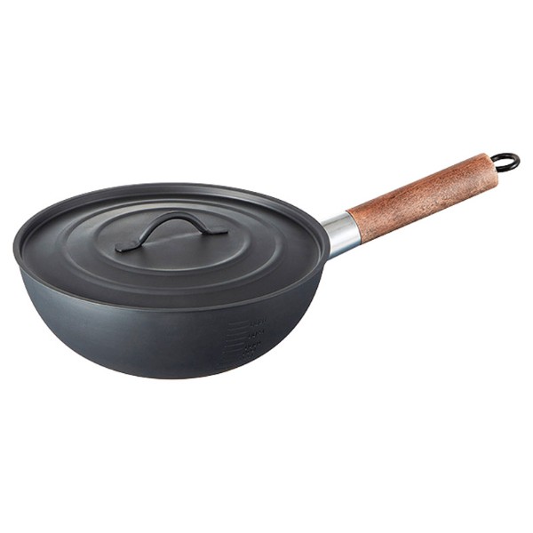 【 お歳暮 送料無料 冬ギフト 】 アウトドア用中華鍋 中華鍋 ベーシック 23cm 取っ手の取れる フタ/収納袋付 簡単 収納 コンパクト シーズニング不要 ...