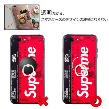 スマホリング おしゃれ 透明 薄型 落下防止 ホールドリング スタンド機能 360度回転 スマホ iPhone Android 丸型 2個組 送料無料