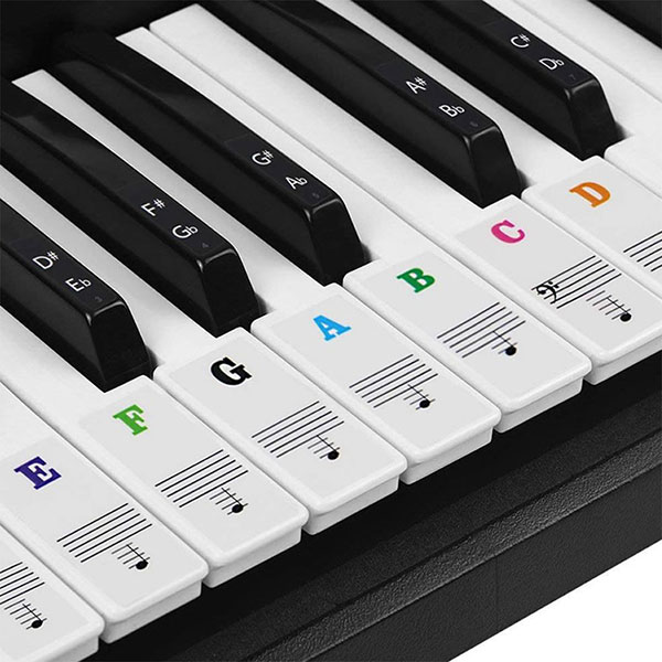 ピアノ 音符シール 剥がせる 初心者 ピアノ練習 キーボード ステッカー フィンガープラクティス ピ ...