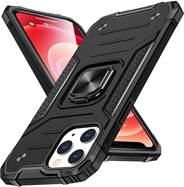 iphone 11Pro ケース リング 耐衝撃 衝撃吸収 アウトドア キャンプ 野外取得 レンズ保護 TPU+PC リングつき 指紋防止 車載ホルダ...
