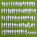 情景コレクション 人間 人形 人物 人間フィギュア 未塗装 1:50 35mm 100本入り 箱庭 装飾 鉄道模型 建物模型 ジオラマ 教育 DIY