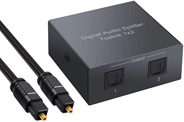 SPDIF TosLink 光デジタル 分配器 1入力2