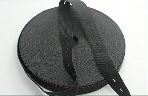 ボタンホールゴム 業務用 20mm幅 40m巻 No.97 (ブラック 幅2.0)
