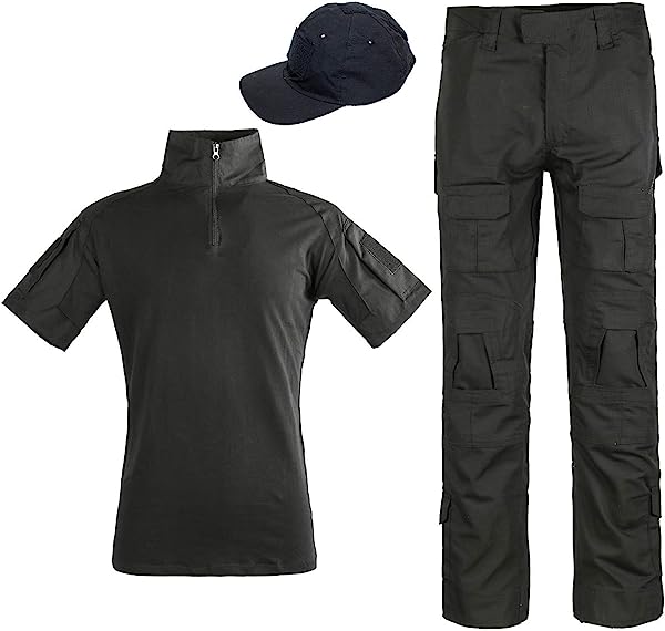 サバゲー 迷彩服 Tシャツ＋コンバットパンツ＋タクティカルキャップ 3点セット 戦闘服 上下セット 