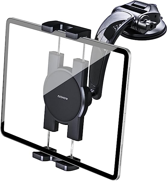 【2023新登場】 車載 タブレットホルダー ipad ホルダー 運転席 タブレットスタンド 車 スマホホルダー 4.7-12.3インチ 超強力粘着ゲル吸盤/取...