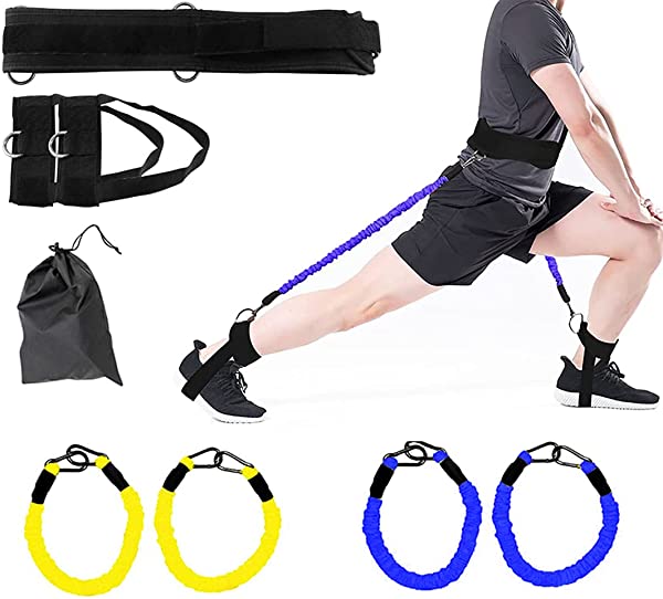 ジャンプトレーナー 全身トレーニング[全荷重50kg] 天然ゴムチューブ 断裂保護 下半身トレーニング 脚 クササイズ 足首 バスケ...