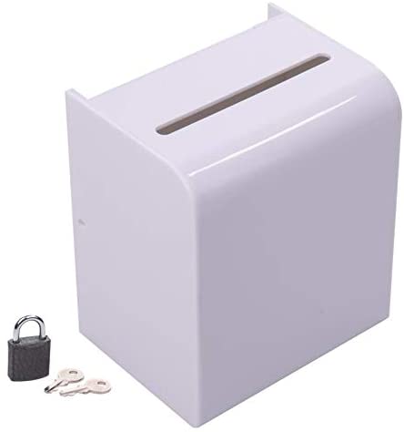 前面曲面 デザイン アクリル アンケートボックス 意見箱 W16cm 南京錠 付属