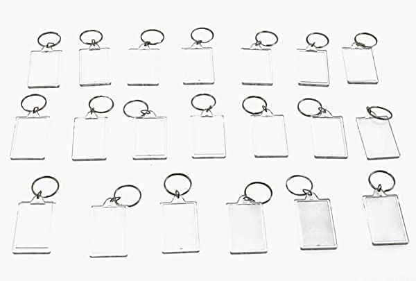 長方形 フォトフレーム キーホルダー お気に入りの写真を入れて 記念に 20個セットのサムネイル