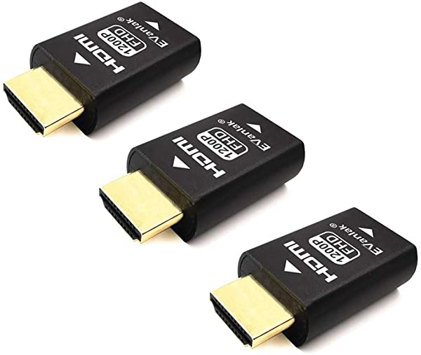 HDMI EDIDエミュレーター パススルー ドングル エミュレーターアダプター不要 第3世代 Mac ThunderboltからHDMIスイッチ エクステンダー AVレシーバー ビデオスプリッターに対応 1920x1200@59hz 3パック 送料無料