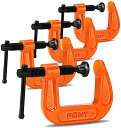クランプ C型クランプ 鋼製 強力型 最大締付力227kg 最大開口38mm DIY工具 木工 接着 固定 溶接 作業 切削 締付 4個セット