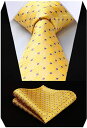 ビジネス ネクタイ メンズ シルク 洗える 結婚式 イエロー ネクタイ ポケットチーフ セット おしゃれ ねくたい ドット柄 就活 入学式 卒業式 プレゼント ...