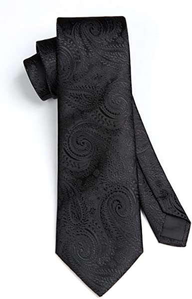 フォーマル 黒 ネクタイ メンズ ビジネス ネクタイ チーフ ペイズリー 柄 法事 冠婚葬祭 紳士 礼服 ブランド プレゼント 送料無料