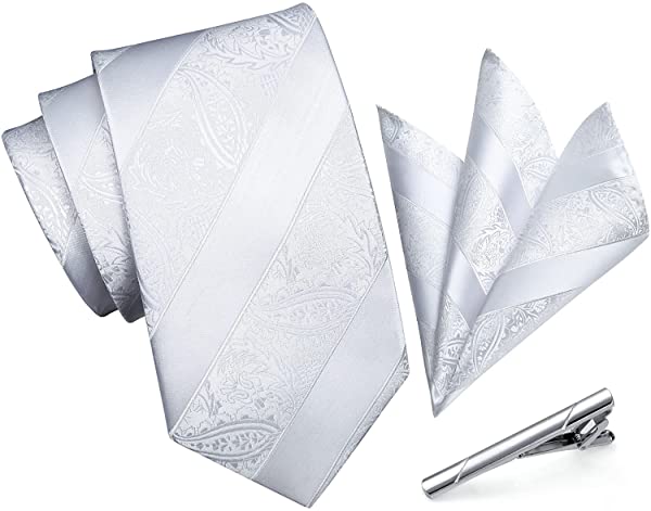 ネクタイ 白 結婚式 チーフ メンズ ビジネス ハンカチ おしゃれ ネクタイネ 3点セット クリップ 高級 礼服 メンズ セット