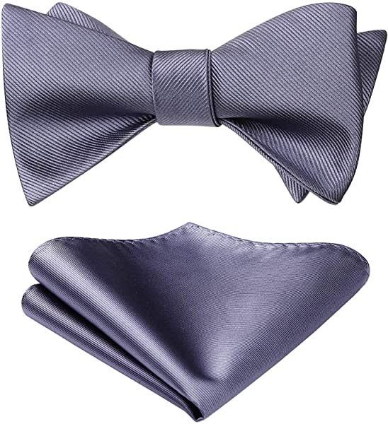 蝶ネクタイ メンズ 無地 ボウタイ グレー 結婚式 手結び蝶ネクタイ チーフ セット ビジネス 二次会 おしゃれ プレゼント 送料無料