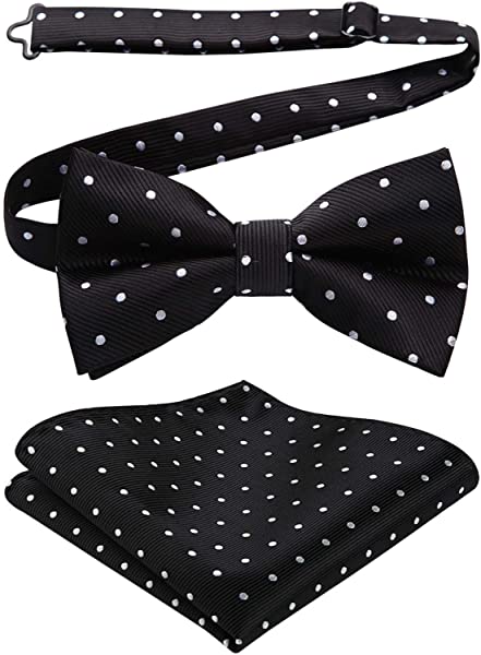 黒 蝶ネクタイ メンズ 結婚式 大人 ワンタッチ 蝶ネクタイ ポケットチーフ セット 水玉 ドット おしゃれ ボウタイシルクビジネス フォーマル ブランド 高級...