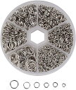 丸カン 約1390個入り 6サイズ 直径4mm 5mm 6mm 7mm 8mm 10mm ゴールド アクセサリー パーツ リング 金具セット 基礎パーツ クラフ...