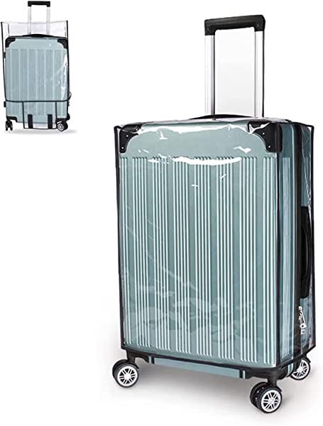 スーツケースカバー 透明 防水 雨カバー PVC素材 傷防止 汚れ防止 出張旅行海外荷物箱用 ラゲッジカバー キャリーバッグ保護 (20インチ)