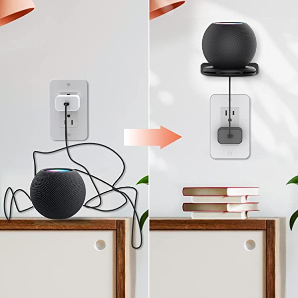 【HomePod mini 収納】 壁掛け HomePod mini ホルダー 配線収納 HomePod mini アクセサリー スタンド 工事必要 (ブラック) 送料無料