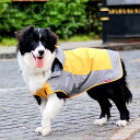 犬用 レインコート カッパ 雨具 散歩 梅雨 通気 帽子付 散歩用 小型犬 中型犬 大型犬(オレンジ+グレー XS)