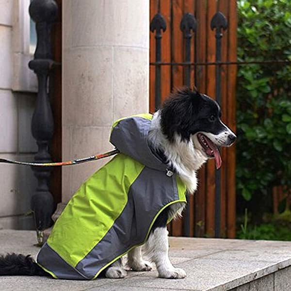 ■商品説明■ 犬用 レインコート カッパ 雨具 通気 帽子付 散歩用 小型犬 中型犬 大型犬（グリーン+グレー M） 高品質: 二層のファブリック（防水用表地/65％ナイロン+35％ポリエステル メッシュ/100％ポリエステル）重量: 0.4kg実用性: 雨が降っても、ペットが雨に濡れない。帽子付。通気性がいい。ファッション: ミックスカラーのデザインは独特で、ひと目で愛犬を見つけられる。（グリーン＋グレー オレンジ＋グレー）硬さと柔軟性が中ぐらいである。体重ではなく、首周り、胸囲と背丈のサイズによって選んだほうがいい。犬用 レインコート カッパ 雨具 通気 帽子付 散歩用 小型犬 中型犬 大型犬（グリーン+グレー M）