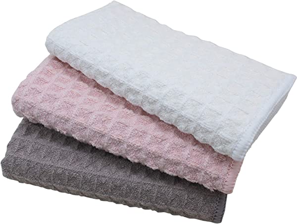 ふきん マイクロファイバー布巾 強力吸水 速乾 雑巾 食器 拭きガラス 窓鏡 キッチンタオル 台拭き 掃除用品 ワッフル調[3枚 30*30cm]