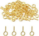 【400個セット】 スクリューピン スパイラル スクリュー アイピン 5x10mm 金具 アクセサリー パーツ 手芸 (ゴールド) 送料無料