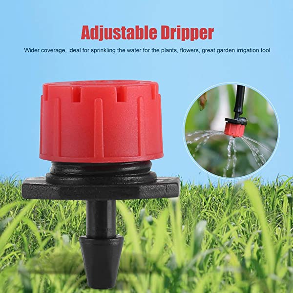 タイプ：100pcs 散水器 灌漑 節水 水まき 100pcs 調整可能 点滴灌漑 ドリッパー ヘッド