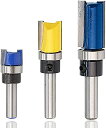 トリマービット 6.35mmシャンク超硬ルータービット ベアリング CNC彫刻機&フライス旋盤工具用トリマービット ストレートビット フライスカッター 溝ビット...
