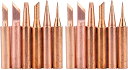 【12本入り】 銅製 こて先 昇温速く はんだごて用 900M交換用コテ先 無鉛 B/I/ 3C /2.4D / K/SK 電子作業 電気 DIY用 外径6mm...