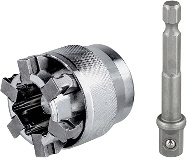 万能ソケット ユニバーサルソケット 10-19mm 調整可能 ドリルアダプター ナット ボルト 簡単 固定 自動車 バイク 修理ツール 家具 取り付け 9.5mm ソケットレンチ付き