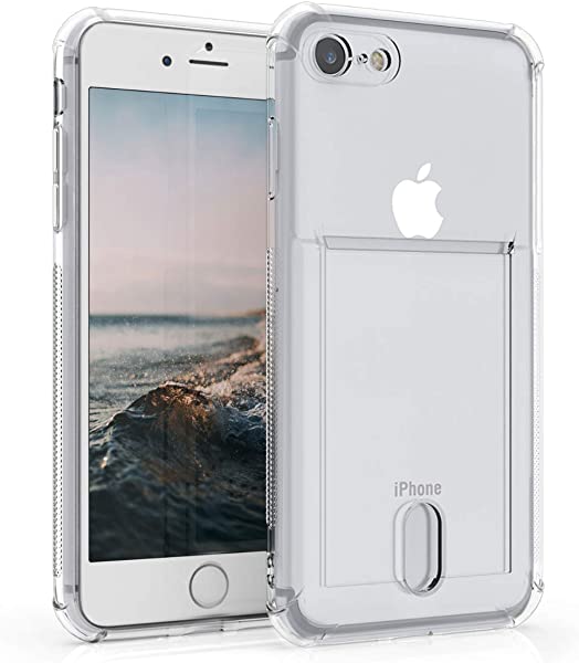 iPhone SE (2022) / SE (2020) / 8 / 7 ケース スマホカバー TPU クリスタル カバー カード入れ付き 携帯 保護ケース 透明 送料無料