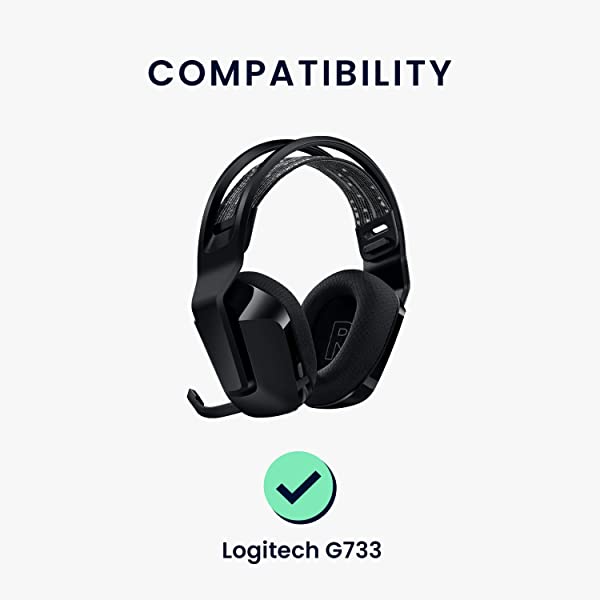 【2個セット】 イヤパッド Logitech G733 ヘッドフォン ベロア 交換 取り替え イヤーパッド...(黒色) 送料無料 2