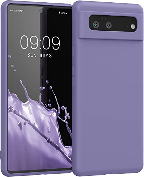 Google Pixel 6 ケース 極薄 衝撃吸収 TPU シリコンケース マイクロファイバー 加工...(バイオレット) 送料無料