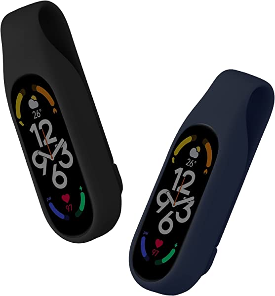 Xiaomi Mi Band 7 / 6 / 5 / 4 2x クリップホルダー シリコン フィットネストラッカー クリップ...(黒色 / 紺色) 送料無料