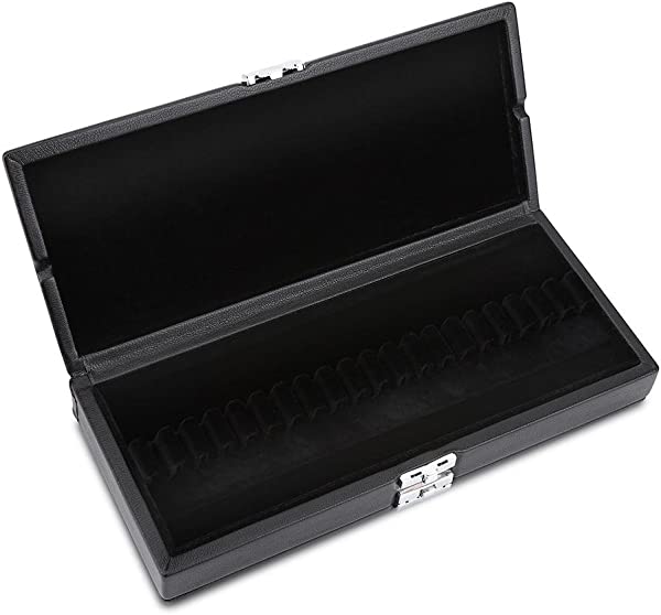 リードケース リードカバー オーボエ 葦 ホルダー 収納ボックス フランネル スロット付き 天然ウッド+ PUレザー 高級 40本 オーボエリード入り ブラック...