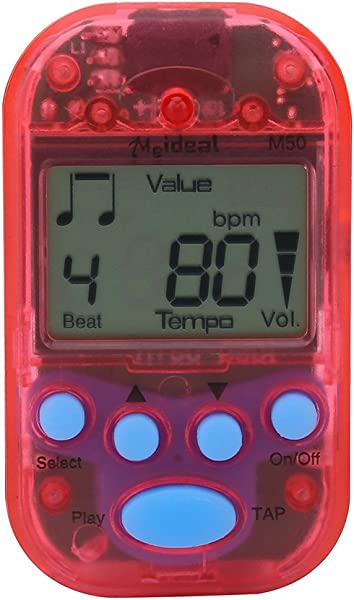 ミニ メトロノーム 電子 デジタルテンポ コンパクト TAP機能 テンポ30 280bpm 0 9ビート値 高ボリューム クリップ式 5.5x3.2x3.5cm プラスチック 楽器通用 (レッド)